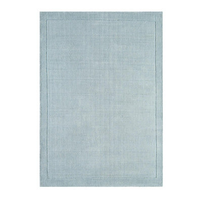 Handmade Rug, Wool Rug For Bedroom, & Living Room, Easy To Clean Plain Rug, 9mm Thick Duck Egg Wool Rug-120Cm X 170Cm - image 1