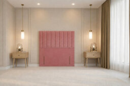 "Nexus Kyoto Pink Plush Divan Bed Base No Drawers With 54"" Floor Standing Headboard 4' Small Double" - thumbnail 5