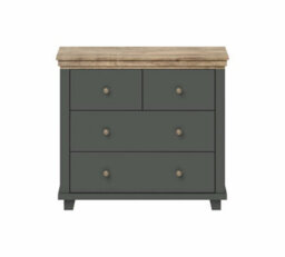 Arte Evora 27 Chest Of Drawers W900mm H810mm D420mm - Green & Oak Lefkas, 4 Spacious Drawers - thumbnail 3