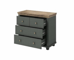 Arte Evora 27 Chest Of Drawers W900mm H810mm D420mm - Green & Oak Lefkas, 4 Spacious Drawers - thumbnail 2