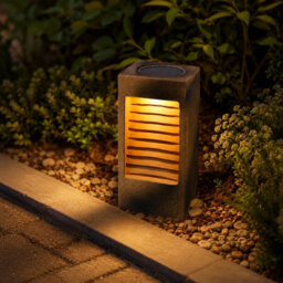 Gwsolar Solar Garden Lantern Ceramic Path Lamp, Warm White Led With Spare Light Head, Ip44 For Patio Walkway Yard Decking - thumbnail 2