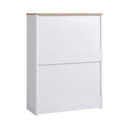 Living And Home White Shoe Cabinet Shoe Storage Cupboard Shoe Organiser With 2 Flip Down Drawer - thumbnail 5