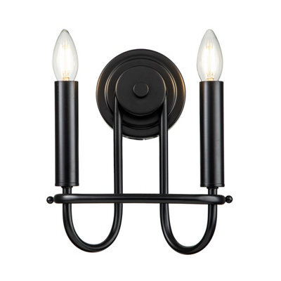 Luminosa Lighting Luminosa Capitol Hill 2 Light Candle Wall Lamp, Black - image 1