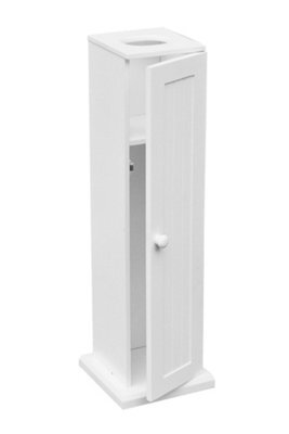 Orsina Toilet Paper Holder Cabinet,compact Bathroom Storage For Toilet Paper,modern White Wooden Tissue Cabinet - image 1