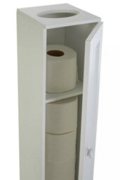 Orsina Toilet Paper Holder Cabinet,compact Bathroom Storage For Toilet Paper,modern White Wooden Tissue Cabinet - thumbnail 4