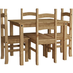 Lassic Vida Designs Corona 4 Seater Dining Set Solid Pine Wood With 4 Chairs - thumbnail 6