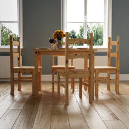 Lassic Vida Designs Corona 4 Seater Dining Set Solid Pine Wood With 4 Chairs - thumbnail 2