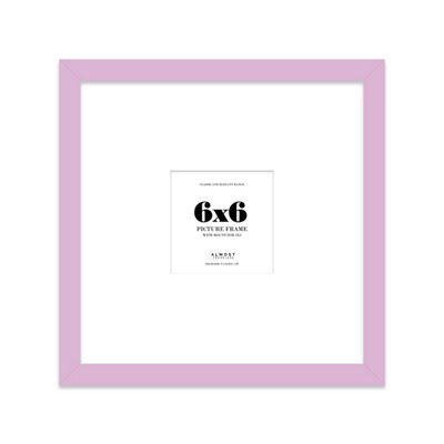 "6X6"" Lilac Picture Frame - 6X6"" Square Frame With 3X3"" Mount For 6X6""/3X3"" Pictures Moderrn Style Thin Edge, 1 Pack" - image 1