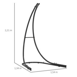 Matteo Heavy-Duty Black Metal Hammock Chair Stand - Extra Large Base, 150Kg Capacity For Indoor & Outdoor Swing Chairs - thumbnail 3
