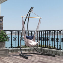 Matteo Heavy-Duty Black Metal Hammock Chair Stand - Extra Large Base, 150Kg Capacity For Indoor & Outdoor Swing Chairs - thumbnail 7