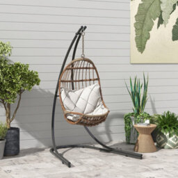 Matteo Heavy-Duty Black Metal Hammock Chair Stand - Extra Large Base, 150Kg Capacity For Indoor & Outdoor Swing Chairs - thumbnail 2