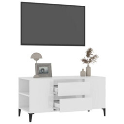 Berkfield Tv Cabinet High Gloss White 102X44.5X50 Cm Engineered Wood - thumbnail 5