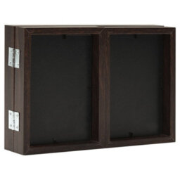 Berkfield Modern Trifold Photo Frame Collage Dark Brown 28X18 Cm+2X - thumbnail 4