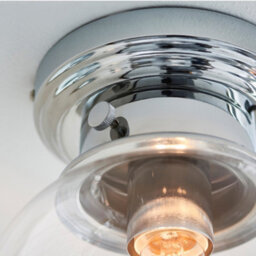 Bubly Bathrooms Cheswick Ip44 Dimmable Chrome & Glass Flush Bathroom Ceiling Light (E27) - thumbnail 5