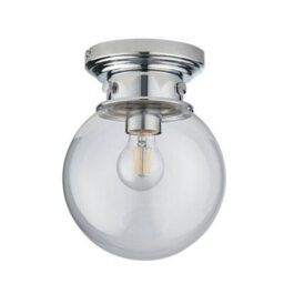 Bubly Bathrooms Cheswick Ip44 Dimmable Chrome & Glass Flush Bathroom Ceiling Light (E27) - thumbnail 2