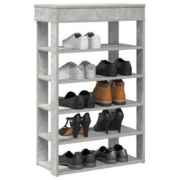 Berkfield Elegant Shoe Rack Concrete Grey 60X30X98 Cm Engineered Wood - thumbnail 2