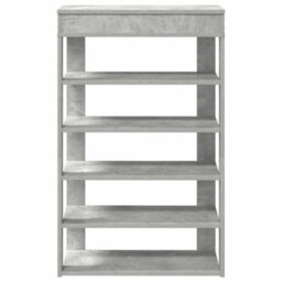 Berkfield Elegant Shoe Rack Concrete Grey 60X30X98 Cm Engineered Wood - thumbnail 4