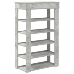 Berkfield Elegant Shoe Rack Concrete Grey 60X30X98 Cm Engineered Wood - thumbnail 6