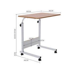 Walnut Rolling Desk Laptop Tray Study Writing Desk Overbed Table Height Adjustable Desk - thumbnail 2