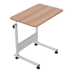 Walnut Rolling Desk Laptop Tray Study Writing Desk Overbed Table Height Adjustable Desk - thumbnail 1