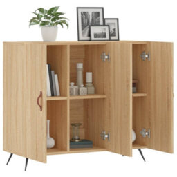 Berkfield Sideboard Sonoma Oak 90X34X80 Cm Engineered Wood - thumbnail 4