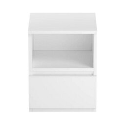 1 Drawer Wooden Nightstand White Bedside Table With Drawer Sofa End Table Bedroom Cabinet - thumbnail 4