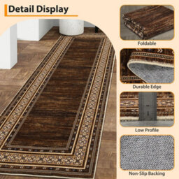 London Boutique Machine Washable Area Rug, Pearl Velvet Polyester Low Pile Non Shedding Collapsible Floor Mat, 120 X 170Cm - thumbnail 5