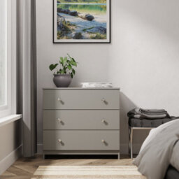 Portland 3 Drawer Chest Of Drawers In Uniform Grey & Dusk Grey (Ready Assembled) - thumbnail 1
