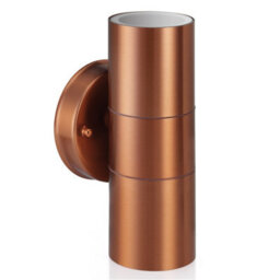 Auraglow Stainless Steel Up & Down Outdoor Wall Light - Winchester - Copper - Cool White - thumbnail 4