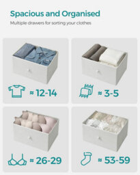 Songmics Dresser, 6 Fabric Drawers With Durable Metal Frame, Storage Unit, Organizer For Nursery, Bedroom, Hallway, White And Oak - thumbnail 3