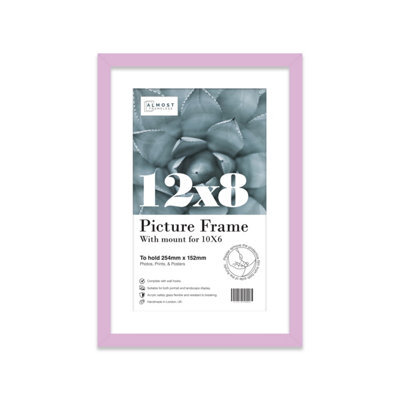 "12X8"" Lilac Frame With Mount For 10X6"" Pictures 20mm Slim Edge Portrait And Landscape Display With Wall Hooks And Kickstand" - image 1