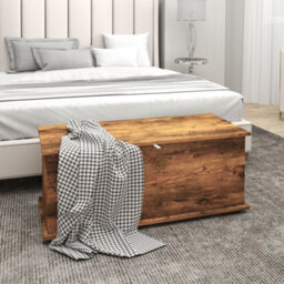 Wyld Haus Nomo Malu Rustic Brown Storage Trunk With Flip-Top Lid And Safety Hinges, 113L, 100W X 40D X 40Hcm - thumbnail 3