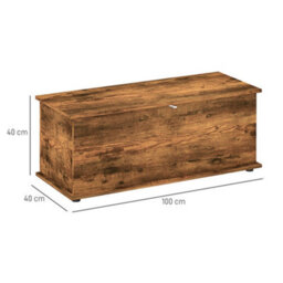 Wyld Haus Nomo Malu Rustic Brown Storage Trunk With Flip-Top Lid And Safety Hinges, 113L, 100W X 40D X 40Hcm - thumbnail 4