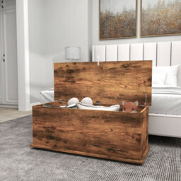 Wyld Haus Nomo Malu Rustic Brown Storage Trunk With Flip-Top Lid And Safety Hinges, 113L, 100W X 40D X 40Hcm - thumbnail 8