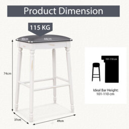 "Costway Set Of 2 Bar Stools Dining Counter Height Chair Modern Upholstered Pub Stool 29""" - thumbnail 3
