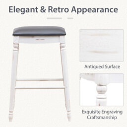 "Costway Set Of 2 Bar Stools Dining Counter Height Chair Modern Upholstered Pub Stool 29""" - thumbnail 7