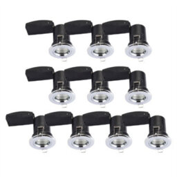 First Choice Lighting Set Of 10 Fire Rated Downlights - Chrome Fixed Gu10 Recessed - thumbnail 1