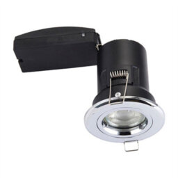 First Choice Lighting Set Of 10 Fire Rated Downlights - Chrome Fixed Gu10 Recessed - thumbnail 3