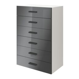 GoodHome Atomia Freestanding Gloss Anthracite & White 6 Drawer Chest Of Drawers (H)1125mm (W)750mm (D)450mm - thumbnail 2