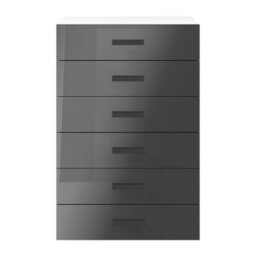 GoodHome Atomia Freestanding Gloss Anthracite & White 6 Drawer Chest Of Drawers (H)1125mm (W)750mm (D)450mm - thumbnail 1