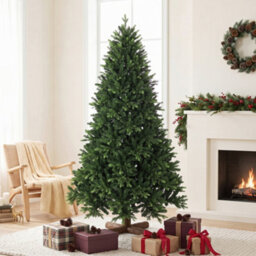Homcom 7Ft Artificial Christmas Tree, Solid Fir Wood Stand, Green - thumbnail 2