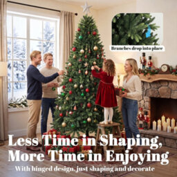 Homcom 7Ft Artificial Christmas Tree, Solid Fir Wood Stand, Green - thumbnail 6