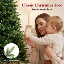 Homcom 7Ft Artificial Christmas Tree, Solid Fir Wood Stand, Green - thumbnail 5