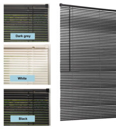 Lister Cartwright 25mm Pvc Venetian Blinds Windows Easy Fit Child Safety Included (Dark Grey, 180 Cm Width X 160 Cm Drop) - thumbnail 1