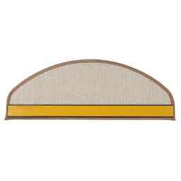 Floordirekt London Self Adhesive Edged Hard Wearing Carpet Stair Tread Mat For Indoor Stairs Semicircular Beige 23.5 X 65 Cm - thumbnail 2
