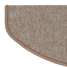 Floordirekt London Self Adhesive Edged Hard Wearing Carpet Stair Tread Mat For Indoor Stairs Semicircular Beige 23.5 X 65 Cm - thumbnail 3