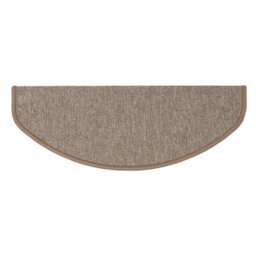 Floordirekt London Self Adhesive Edged Hard Wearing Carpet Stair Tread Mat For Indoor Stairs Semicircular Beige 23.5 X 65 Cm - thumbnail 4