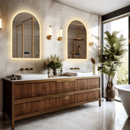 Luvodi 60X90Cm Illuminated Bluetooth Led Bathroom Mirror Dimmable Backlit, Demister, Wall Switch Or Plug-In - thumbnail 9