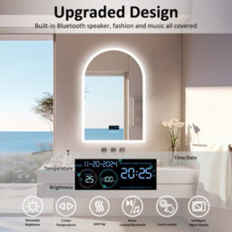 Luvodi 60X90Cm Illuminated Bluetooth Led Bathroom Mirror Dimmable Backlit, Demister, Wall Switch Or Plug-In - thumbnail 8