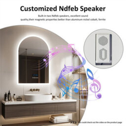 Luvodi 60X90Cm Illuminated Bluetooth Led Bathroom Mirror Dimmable Backlit, Demister, Wall Switch Or Plug-In - thumbnail 4